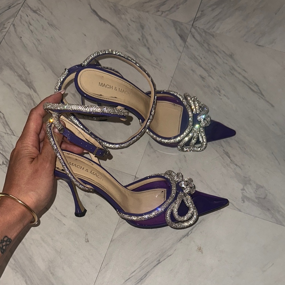 Mach & Mach Purple and Silver Women's Heels